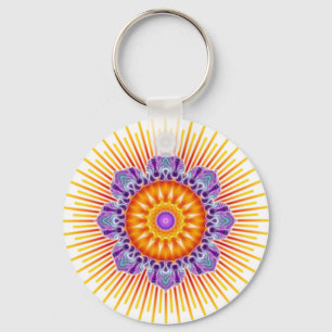 Mandala-Gelbviolett Schlüsselanhänger