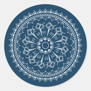 Mandala gemacht von den Seashells Runder Aufkleber