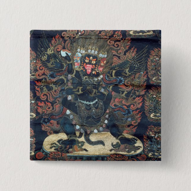 Mandala (gemaltes Pergament) Button (Vorderseite)