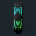 Mandala Geometric Abstrakt Pattern Green Black Skateboard<br><div class="desc">Ein schönes mandala symmetrisches geometrisches Muster von Kreisen und Sternen Skateboard. Kühner und einzigartiger Stil. Grün und Schwarz.</div>