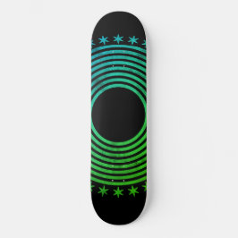Mandala Geometric Abstrakt Pattern Green Black Skateboard