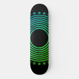 Mandala Geometric Abstrakt Pattern Green Black Skateboard