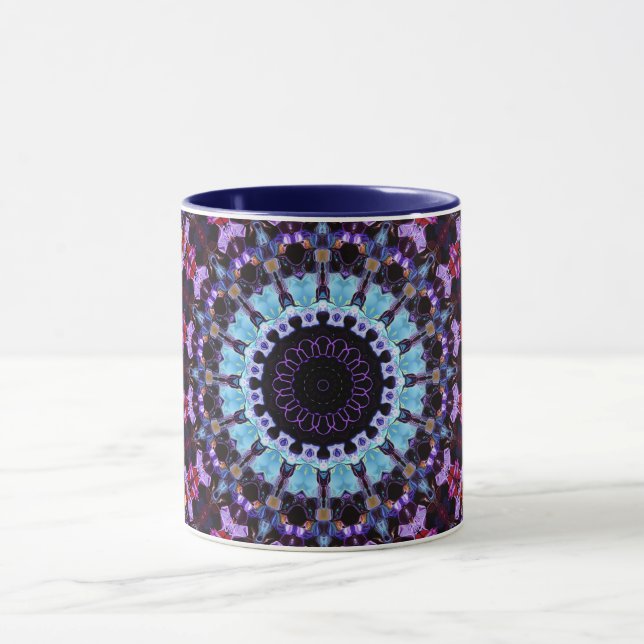 Mandala Geometric Circle Fraktal Retro Hippie Tass Tasse (Zentrum)