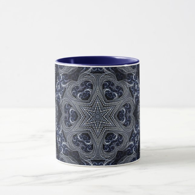 Mandala Geometric Rosette Star Retro Hippie Tasse (Zentrum)