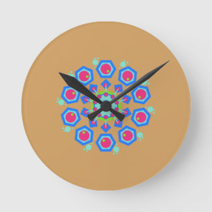 Mandala geometrisches Muster Runde Wanduhr