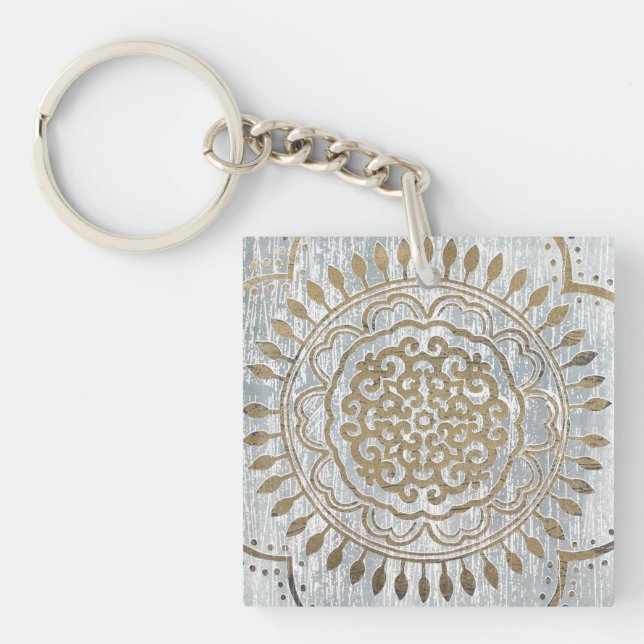 Mandala Gold Design Schlüsselanhänger (Vorderseite)