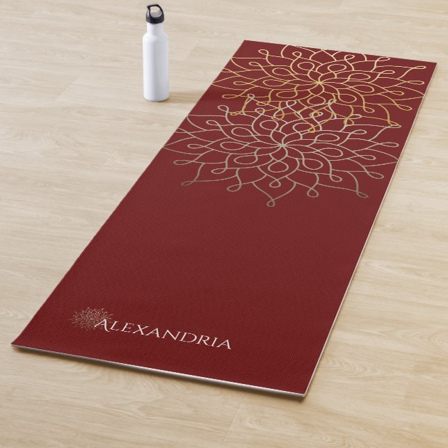 Mandala Gold Gray Personalisiert (1 Seite) Yogamatte (Beispiel)