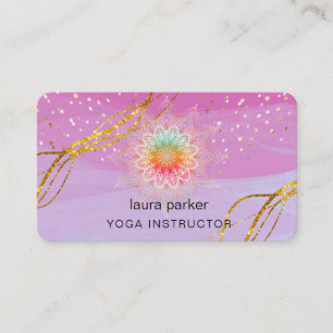 Mandala Gold Meditation Holistisch Elegant Lila Visitenkarte