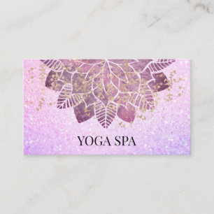 *~* Mandala - Gold Pink Glitzer Spiritueller Yoga Visitenkarte