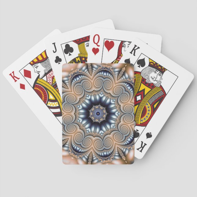 Mandala Gold Schwarz-weiß Spielkarten (Rückseite)