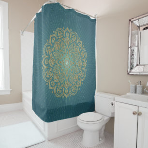 MANDALA Golden Rosette - Rideau de douche