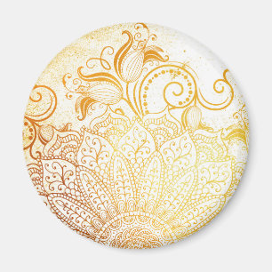 Mandala - goldene Bürste Magnet
