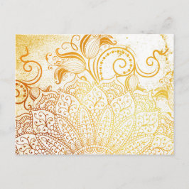 Mandala - Goldene Pinsel Postkarte