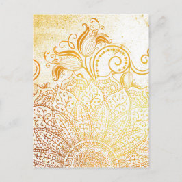 Mandala - Goldene Pinsel Postkarte