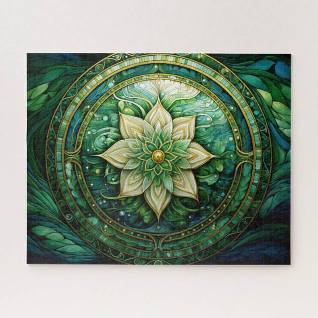 Mandala Green Blue Gold (Horizontal)