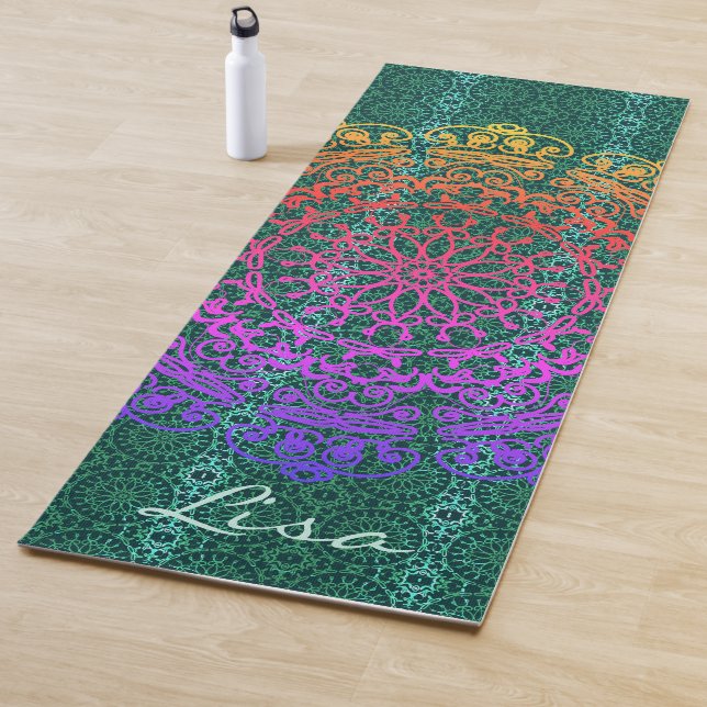 Mandala Green mit dem Namen Yoga Mat Yogamatte (Beispiel)