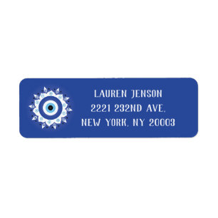 Mandala Griechisch Evil Eye Blue White