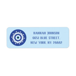 Mandala Griechisch Evil Eye Blue White