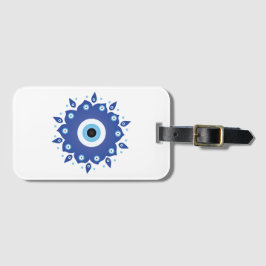 Mandala Griechisch Evil Eye Blue White Gepäckanhänger