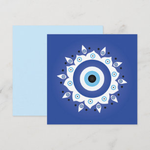 Mandala Griechisch Evil Eye Blue White Karte