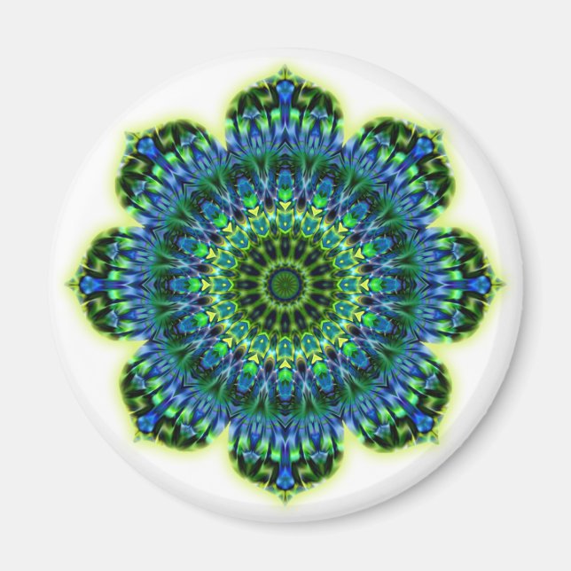 Mandala grün blau magnet (Vorne)