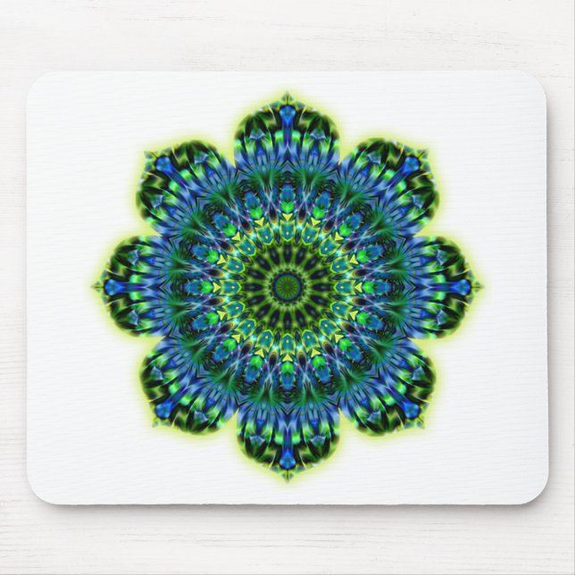 Mandala grün blau mousepad (Vorne)