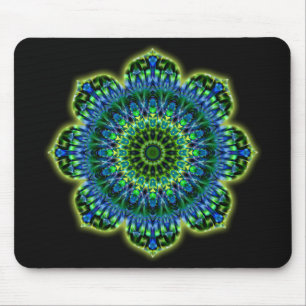 Mandala grün blau   schwarz mousepad