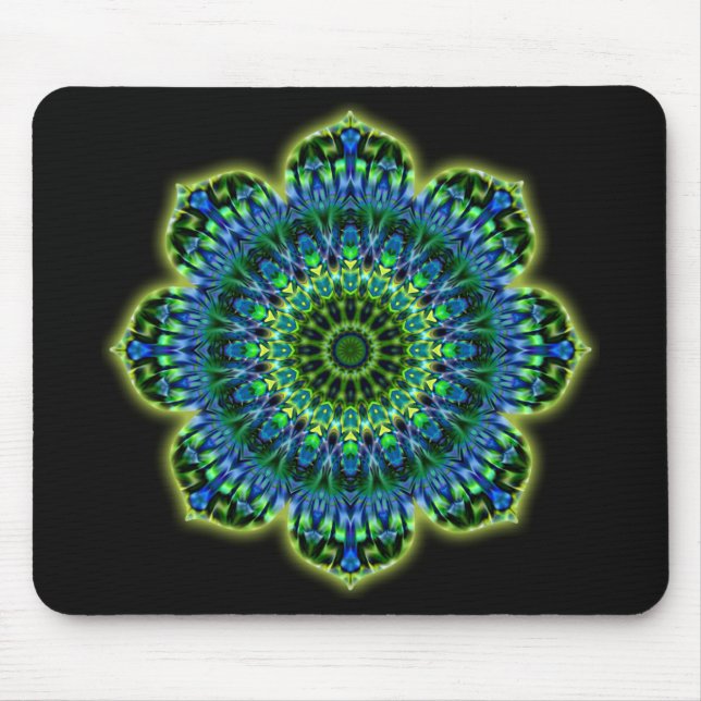 Mandala grün blau | schwarz mousepad (Vorne)