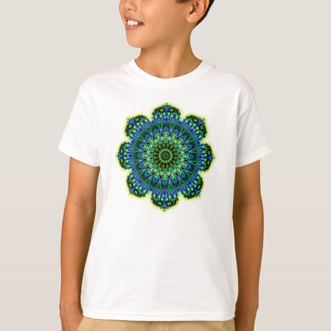 Mandala grün blau T-Shirt (Vorderseite)