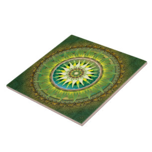 Mandala-grüne Fliese