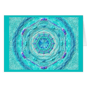 Mandala-Grußkarte 08 I-M Türkis