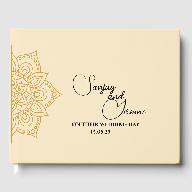 Mandala Guest Book | Luxuriöse Hochzeiten Gästebuch (Vorderseite)