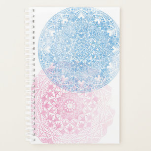 Mandala Half Size Planner blau/rosa Planer