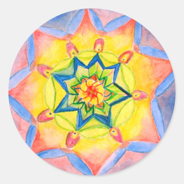 Mandala Hand bemalt Design Sticker (Vorderseite)