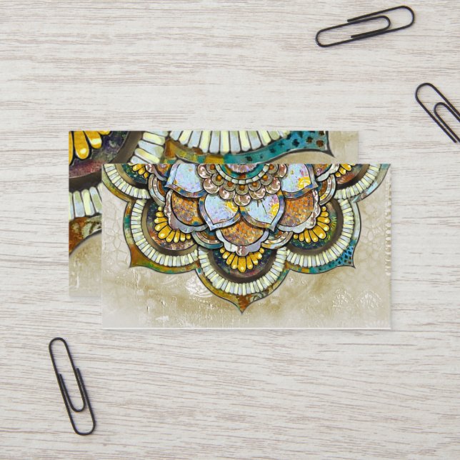 Mandala Happiness Visitenkarte (Vorderseite/Rückseite Beispiel)