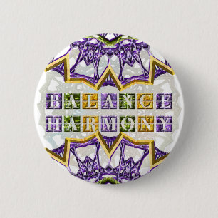 Mandala, Harmonie, Unruhfeder-Edelstein Button
