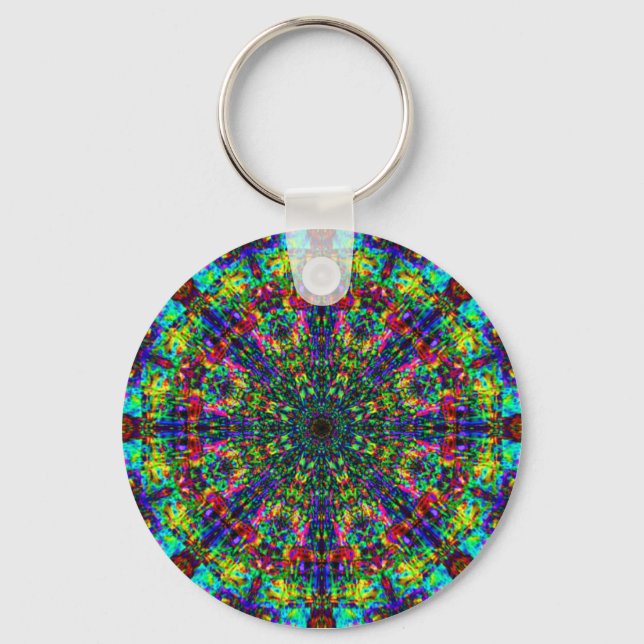 Mandala Hartglas: Schlüsselanhänger (Vorderseite)