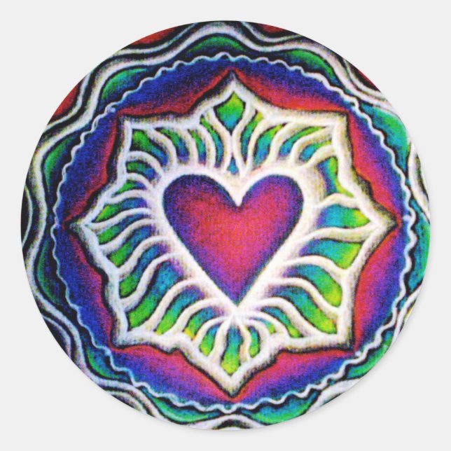 Mandala Heart Sticker (Vorderseite)