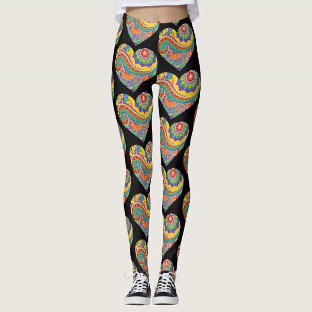 Mandala Hearts Leggings (Vorderseite)