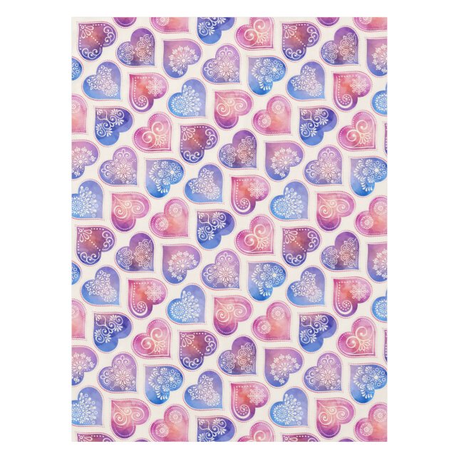 Mandala Hearts Muster Tischdecke (Vorderseite)