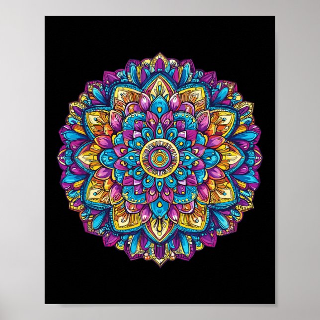 Mandala Heilige Geometrie Meditation  Poster (Vorne)