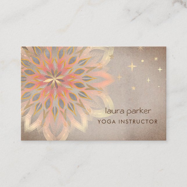 Mandala Holistic Lotus Floral Zen Medizin Yoga Visitenkarte (Vorderseite)