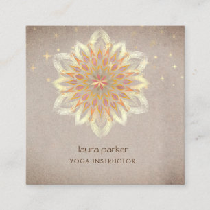Mandala Holistisches Lotus Blumen Zen Meditation Y Quadratische Visitenkarte
