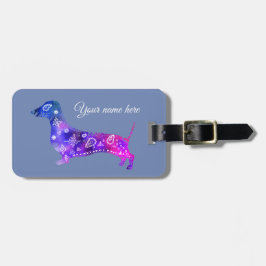 Mandala-Hund, lederner Bügel des Gepäckanhänger