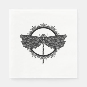Mandala im buddhistischen Stil Nepals mit Libellen Serviette