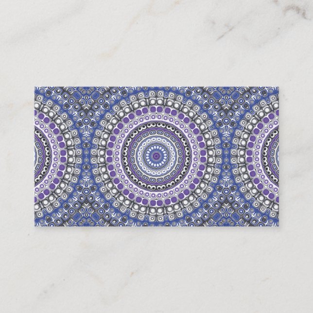 Mandala im Stammesstil in Lila und blau Visitenkarte (Vorderseite)