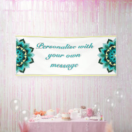 Mandala in aqua banner
