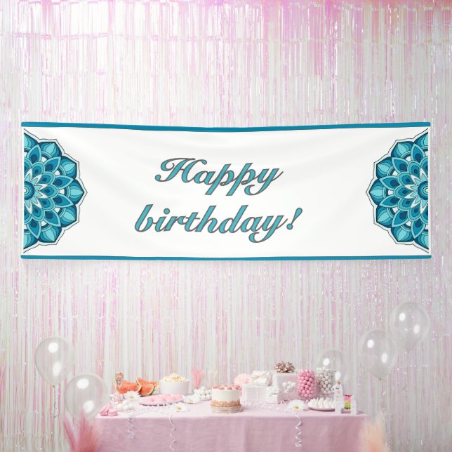 Mandala in aqua banner (Party)