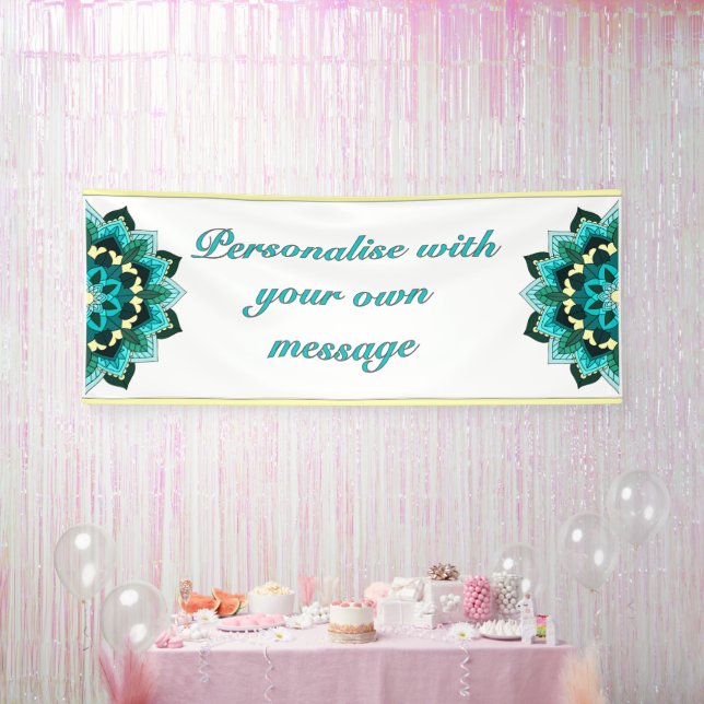 Mandala in Aquatöne Banner (Party)