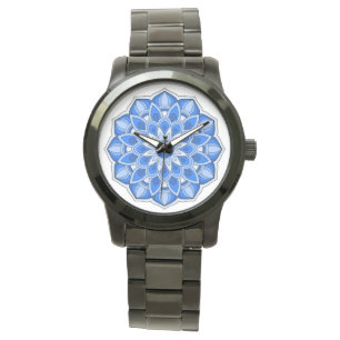 Mandala in blau armbanduhr